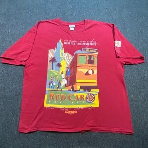 Disney Parks Retro Mens XXL Red Car Trolley Grand Opening 2012 Graphic T-Shirt